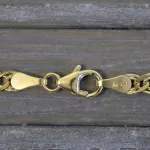 Zwillingspanzerkette rund Gelbgold