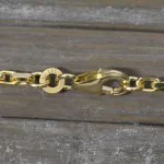 Armband als Ankerkette diamantiert in Gelbgold 333 / 8 Karat, 18.5 cm lang, 2.5 mm breit, Gewicht ca. 5.3