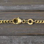 Goldkette als Panzerstegkette in Gelbgold 333 / 8K, 50 cm lang, 3,1 mm breit, Gewicht ca. 4.7 g.