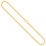 Goldkette als Ankerkette diamantiert in Gelbgold 375 / 9K, 42 cm lang, 2 mm breit, Gewicht ca. 7.8 g.