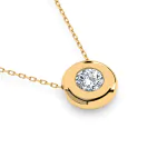 0,15 Karat Diamant Anhänger Gelbgold 585 (14K) mit Goldkette für Damen