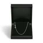 Goldkette als Bingokette in Weißgold 750 / 18K, 55 cm lang, 1,1 mm breit, Gewicht ca. 5.6 g.