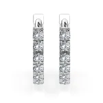 0,42 Karat Diamant Creolen, Weißgold 585 / 14 Karat, Gewicht ca. 2.1 g.