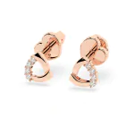 0,05 Karat Diamant Ohrstecker mit 8 echten Diamanten, Rotgold 585 / 14K