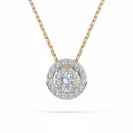 0,19 Karat Diamant Anhänger Gelbgold 585 (14K) mit Goldkette für Damen