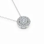 0,11 Karat Diamant Anhänger Weißgold 585 (14K) mit Goldkette für Damen