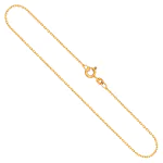 Goldkette als Ankerkette diamantiert in Gelbgold 375 / 9K, 34 cm lang, 1,3 mm breit, Gewicht ca. 1.7 g.