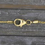 Goldkette als Zopfkette in Gelbgold 375 / 9K, 34 cm lang, 1,3 mm breit, Gewicht ca. 2 g.