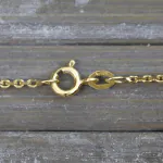 Goldkette als Ankerkette diamantiert in Gelbgold 375 / 9K, 38 cm lang, 1,7 mm breit, Gewicht ca. 3 g.