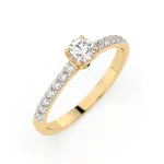 0,3+0,21 Karat Diamant Verlobungsring mit 15 Diamanten, Gelbgold 585 / 14K
