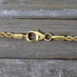 Armband als Kordelkette hohl in Gelbgold 585 / 14K, 18,5 cm lang, 2,1 mm breit, Gewicht ca. 1.4 g.