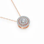 0,24 Karat Diamant Anhänger Rotgold 585 (14K) mit Goldkette für Damen