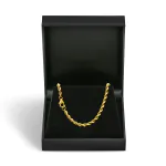 Armband als Kordelkette hohl in Gelbgold 585 / 14K, 18,5 cm lang, 3,3 mm breit, Gewicht ca. 3.3 g.