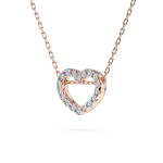 0,09 Karat Diamant Anhänger Herz Rotgold 585 (14K) mit Goldkette für Damen
