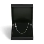 Goldkette als Zopfkette in Weißgold 585 / 14K, 45 cm lang, 1,3 mm breit, Gewicht ca. 3.4 g.