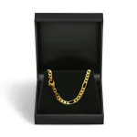 Goldkette als Figarokette diamantiert in Gelbgold 585 / 14K, 55 cm lang, 4,3 mm breit, Gewicht ca. 23.4 g.