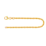Armband als Ankerkette diamantiert in Gelbgold 585 / 14K, 18,7 cm lang, 2,5 mm breit, Gewicht ca. 6.2 g.