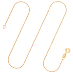 Goldkette als Panzerkette flach in Gelbgold 750 / 18K, 42 cm lang, 0,8 mm breit, Gewicht ca. 1.4 g.