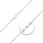 Armband als Ankerkette diamantiert in Weißgold 585 / 14K, 18 cm lang, 2 mm breit, Gewicht ca. 4.8 g.