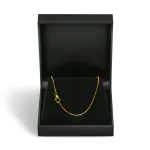 Goldkette als Schlangenkette diamantiert in Gelbgold 585 / 14K, 50 cm lang, 1 mm breit, Gewicht ca. 5.9 g.