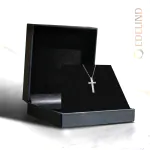 0,2 Karat Diamant Anhänger Kreuz Weißgold 585 (14K) mit Goldkette für Damen