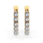 0,42 Karat Diamant Creolen, Gelbgold 585 / 14 Karat, Gewicht ca. 2.1 g.