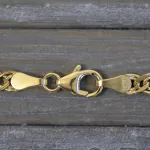 Goldkette als Zwillingspanzerkette in Gelbgold 585 / 14K, 45 cm lang, 3,9 mm Breit, Gewicht ca. 4.5 g.