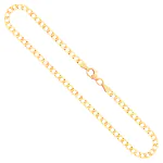 Goldkette als Panzerkette facettiert in Gelbgold 585 / 14K, 60 cm lang, 3,1 mm breit, Gewicht ca. 7.5 g.