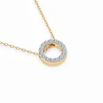 0,09 Karat Diamant Anhänger Gelbgold 585 (14K) mit Goldkette für Damen