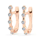 0,2 Karat Diamant Creolen, Rotgold 585 / 14 Karat, Gewicht ca. 1.6 g.