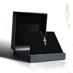 0,2 Karat Diamant Anhänger Kreuz Rotgold 585 (14K) mit Goldkette für Damen