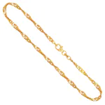Goldkette als Singapurkette in Gelbgold 333 / 8K, 85 cm lang, 2,9 mm breit, Gewicht ca. 10.2 g.
