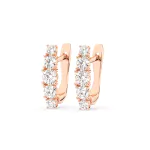 0,85 Karat Diamant Creolen, Rotgold 585 / 14 Karat, Gewicht ca. 2.1 g.