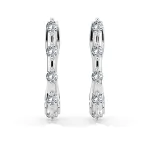 0,2 Karat Diamant Creolen, Weißgold 585 / 14 Karat, Gewicht ca. 1.6 g.