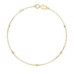Goldarmband als Ankerkette mit 0,14 Karat Diamanten, Gelbgold 585 / 14 Karat