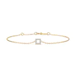 Goldarmband als Ankerkette mit 0,06 Karat Diamanten, Gelbgold 585 / 14 Karat, 20 cm lang, Gewicht ca. 0,8 g.