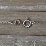 Goldkette als Panzerkette flach in Weißgold 333 / 8K, 85 cm lang, 1,4 mm breit, Gewicht ca. 5.1 g.