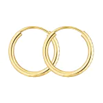 Ohrringe, Creolen, Gelbgold 333 / 8K, Außendurchmesser 15 mm, Breite 2 mm, Gewicht ca. 0.5 g