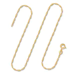Goldkette als Singapurkette in Gelbgold 585 / 14 Karat, 80 cm lang, 1.2 mm breit, Gewicht ca. 2.2 g.