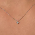 0,1 Karat Diamant Anhänger 4-er Krappe, Weißgold 585 / 14K, Höhe 5.8 mm, Breite 4 mm, Gewicht ca. 0.14 g