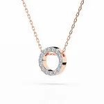 0,09 Karat Diamant Anhänger Rotgold 585 (14K) mit Goldkette für Damen