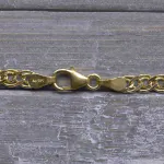 Armband als Zwillingspanzerkette in Gelbgold 585 / 14K, 20 cm lang, 3,9 mm breit, Gewicht ca. 2.2 g.