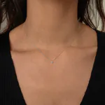 0,1 Karat Diamant Anhänger 4-er Krappe, Weißgold 585 / 14K, Höhe 5.8 mm, Breite 4 mm, Gewicht ca. 0.14 g