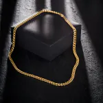 Goldkette als Panzerkette hohl in Gelbgold 585 / 14K, 45 cm lang, 5,4 mm breit, Gewicht ca. 15.6 g.