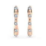 0,2 Karat Diamant Creolen, Rotgold 585 / 14 Karat, Gewicht ca. 1.6 g.