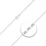 Goldkette als Ankerkette diamantiert in Weißgold 375 / 9K, 38 cm lang, 1,3 mm breit, Gewicht ca. 2.3 g.