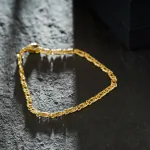 Armband als Tigeraugenkette hohl in Gelbgold 585 / 14K, 18 cm lang, 3.8 mm breit, Gewicht ca. 2.8 g.