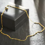 Goldkette als Panzerstegkette in Gelbgold 585 / 14K, 70 cm lang, 3,1 mm breit, Gewicht ca. 7.8 g.