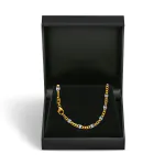 Goldkette als Panzerstegkette in Bicolor Gelbgold/Weißgold 333 / 8K, 50 cm lang, 3,1 mm breit, Gewicht ca. 4.7 g.