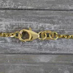 Goldkette als Ankerkette diamantiert in Gelbgold 375 / 9K, 70 cm lang, 1,9 mm breit, Gewicht ca. 7.6 g.